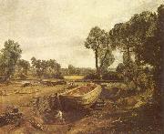 John Constable Bootsbau in Flatford oil